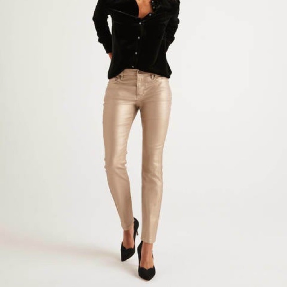 Boden metallic skinny jeans gold